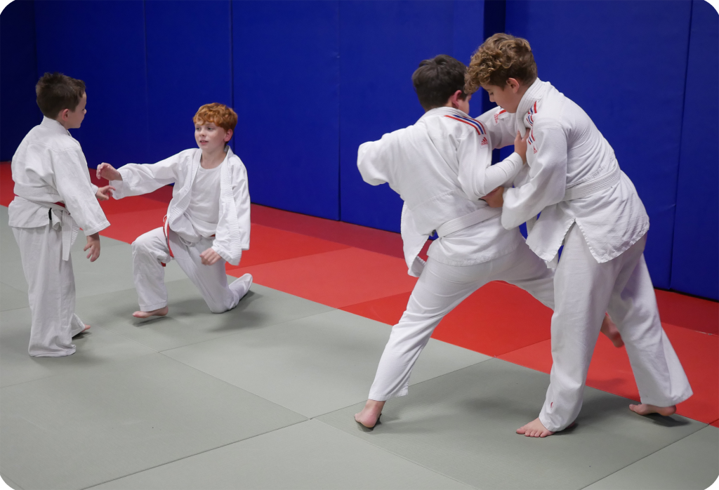 new judo players practicing